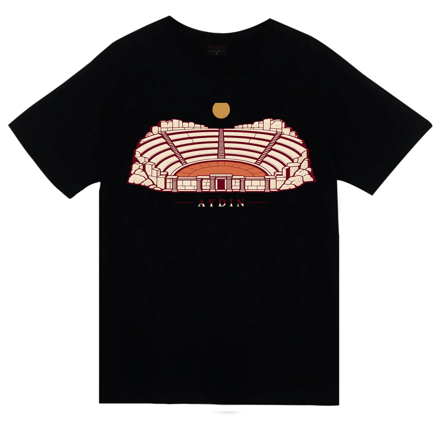 Aydın Milet Tiyatrosu baskılı siyah t-shirt
