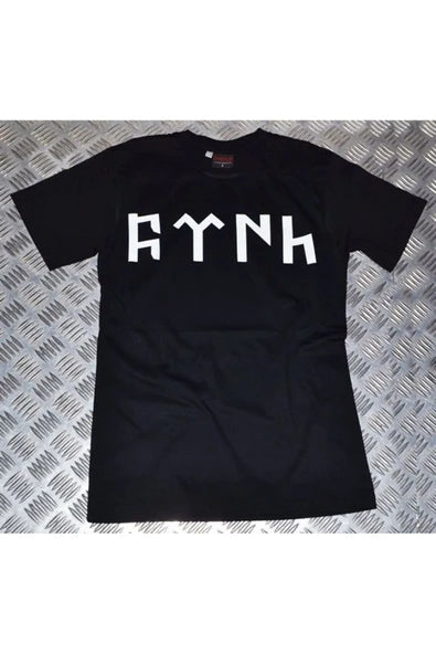Unisex Siyah Türk baskılı siyah tişört