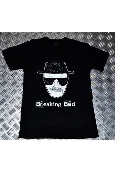 fame-stoned  Breaking Bad Baskılı Unisex %100 Pamuk Siyah T-shirt