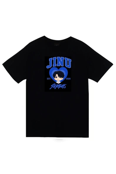 fame-stoned K-Pop Demon Hunters – Saja Boys Baby Saja Baskılı Unisex %100 Pamuk Siyah T-shirt