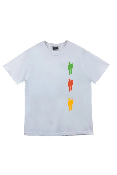 fame-stoned  Unisex Beyaz Billie Eilish Baskılı Beyaz %100 Pamuk T-shirt