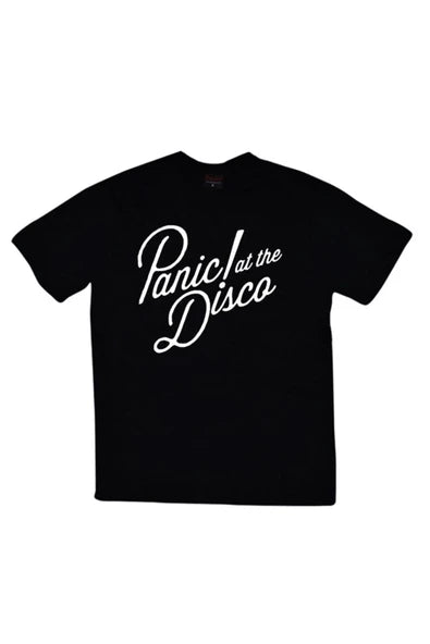 fame-stoned  Panic At The Disco Baskılı Unisex %100 Pamuk Siyah T-shirt