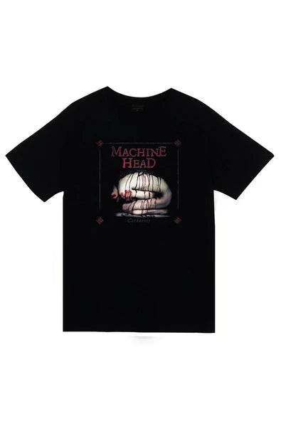fame-stoned Machine Head Unisex %100 Pamuk Siyah T-shirt