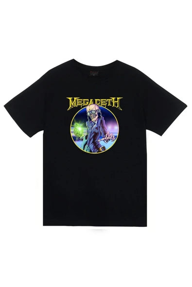 fame-stoned Megadeth Baskılı Unisex %100 Pamuk T-shirt