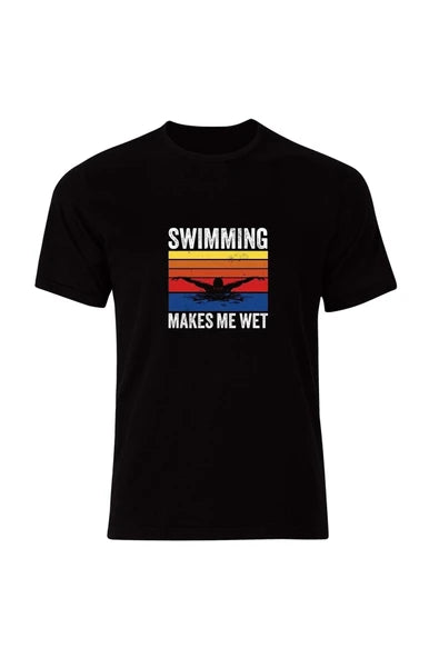 fame-stoned  Yüzme Dalış Swimming Baskılı Unisex %100 Pamuk Siyah T-shirt