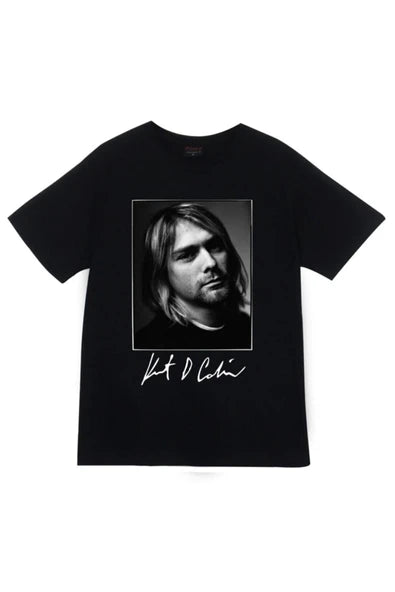 fame-stoned  Nirvana Müzik Grubu Baskılı Unisex %100 Pamuk Siyah T-shirt