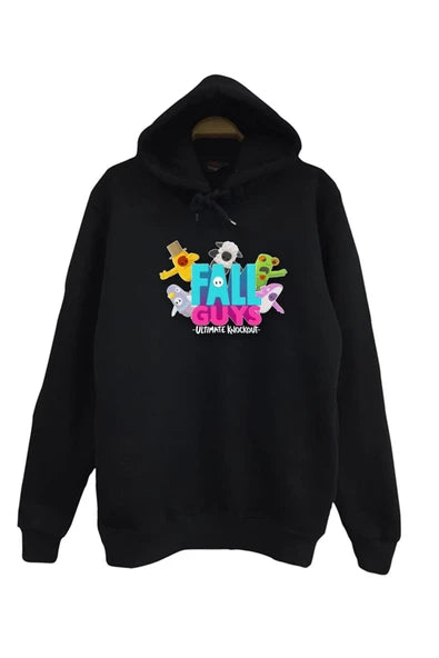 fame-stoned Fall Guys Oyun Baskılı Kapüşonlu Sweatshirt