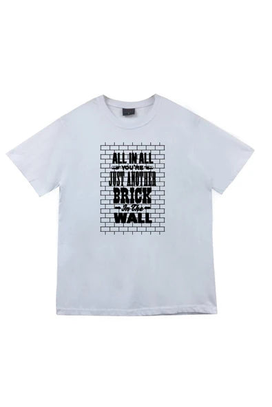fame-stoned Pink Floyd Baskılı Unisex %100 Pamuk Beyaz T-shirt