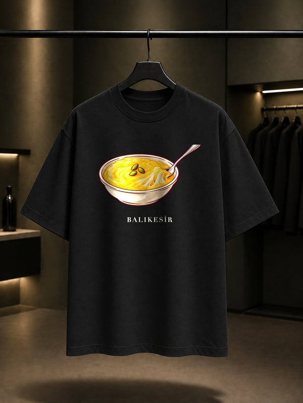 Balıkesir Höşmerim baskılı siyah t-shirt