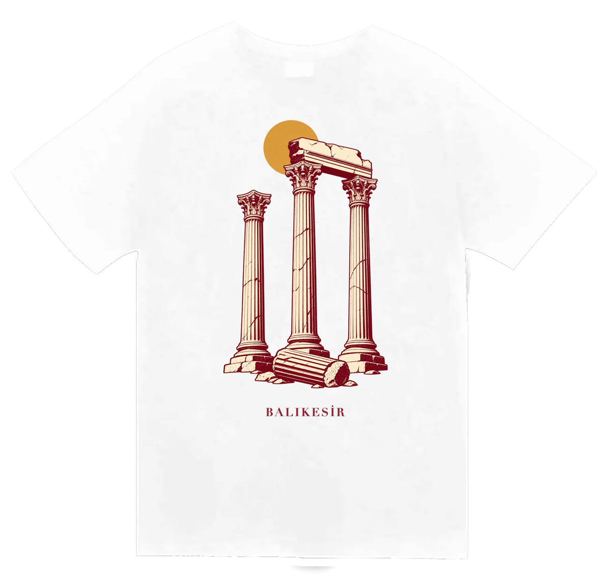 Balıkesir Kyzikos baskılı beyaz t-shirt