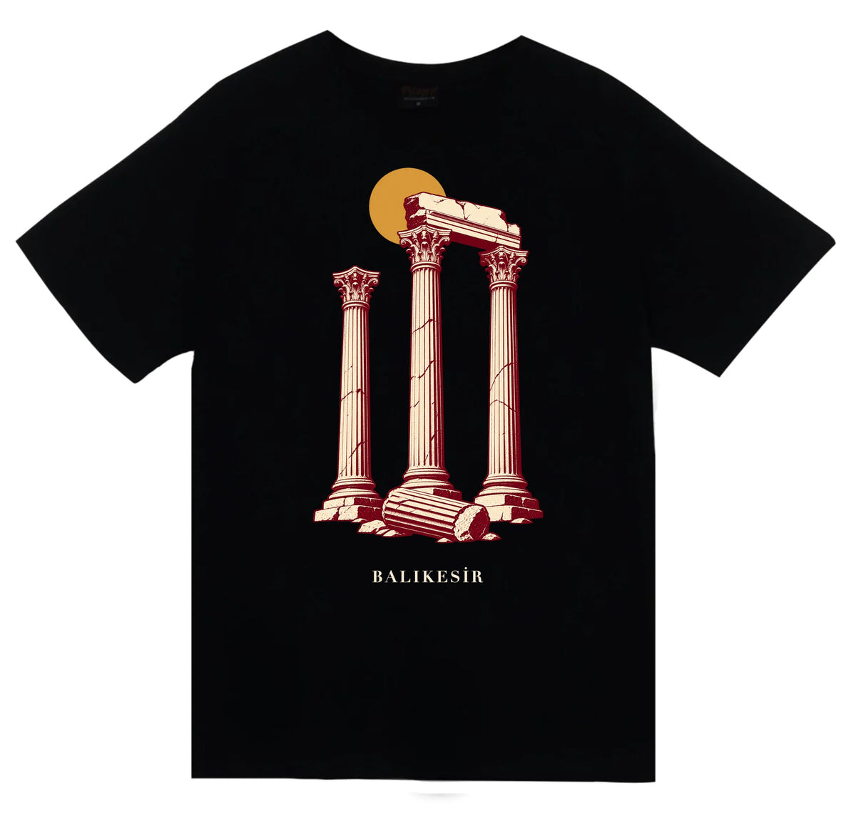 Balıkesir Kyzikos baskılı siyah t-shirt