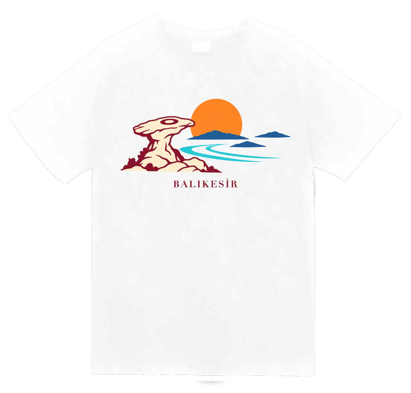 Balıkesir Şeytan Sofrası baskılı beyaz t-shirt
