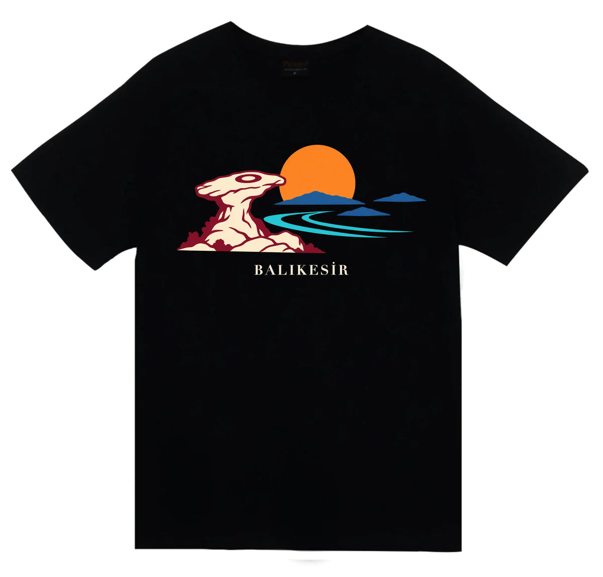 Balıkesir Şeytan Sofrası baskılı siyah t-shirt