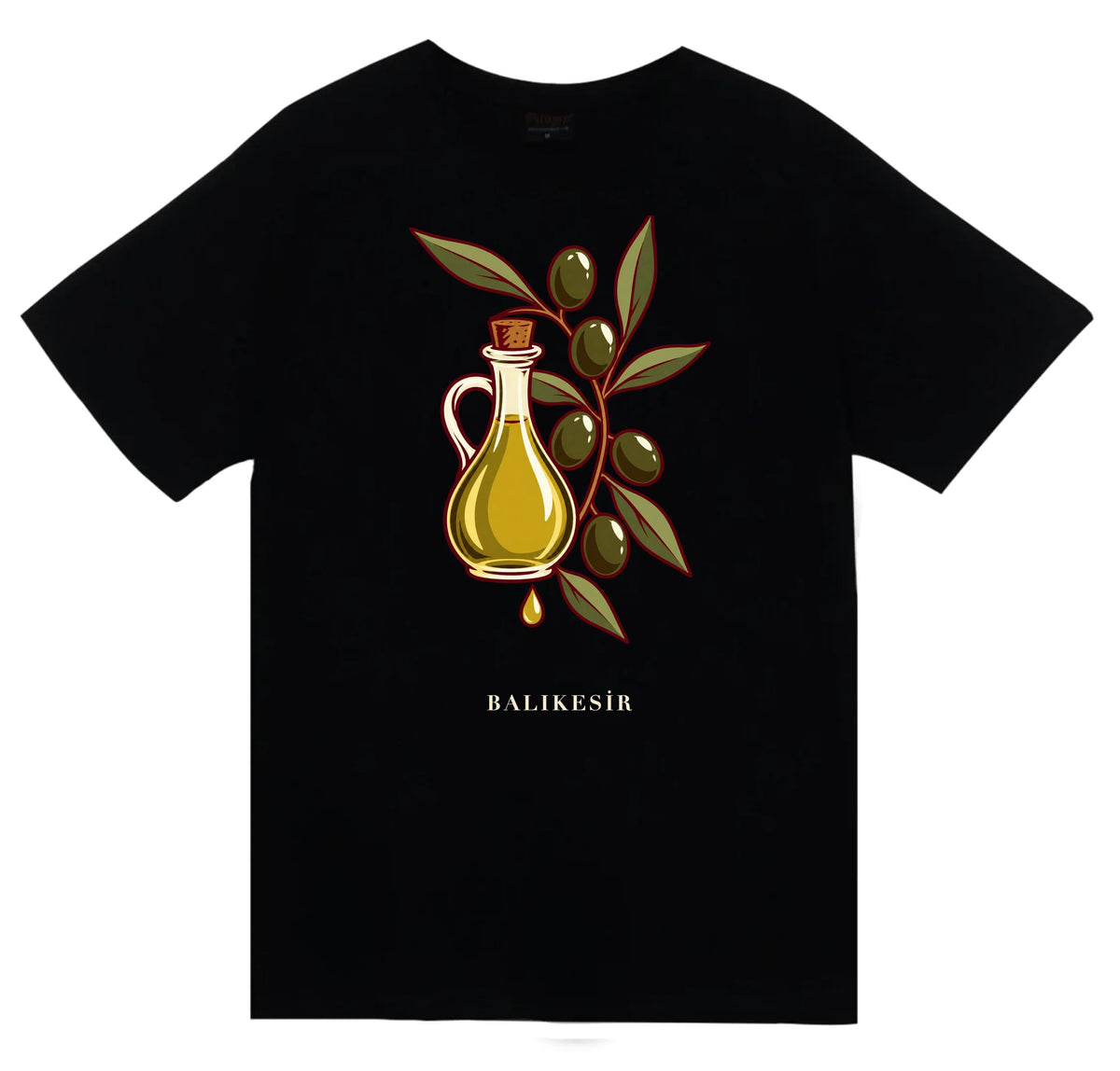 Balıkesir Zeytinyağı baskılı siyah t-shirt