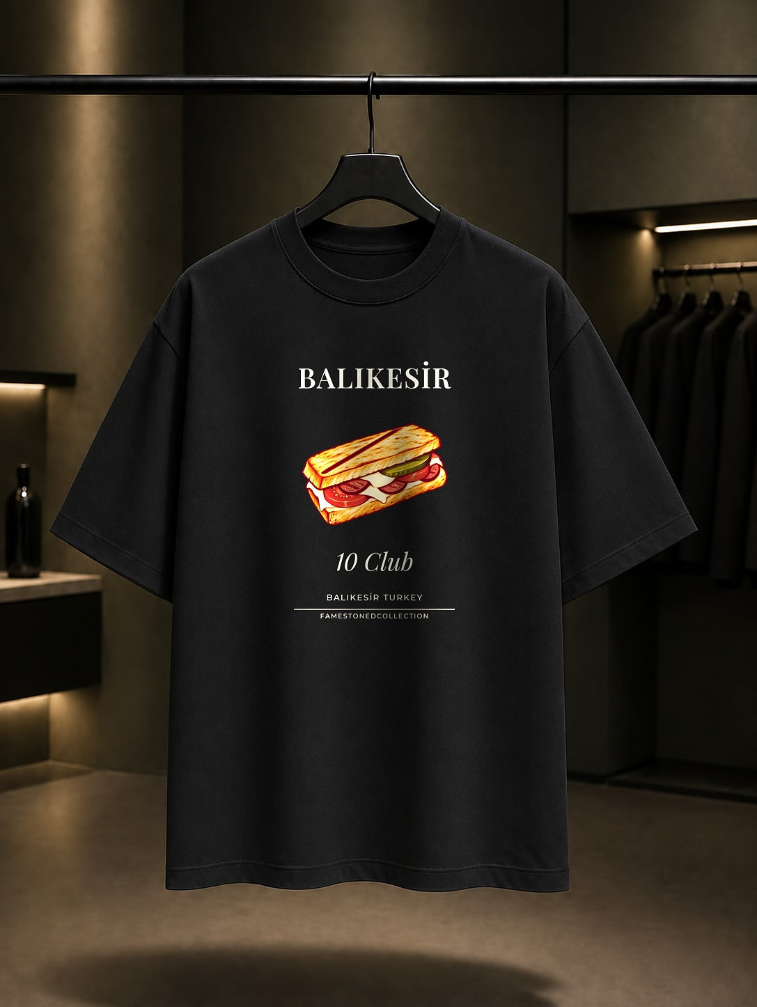 Balıkesir Ayvalık Tostu 10 Club Tişört Siyah