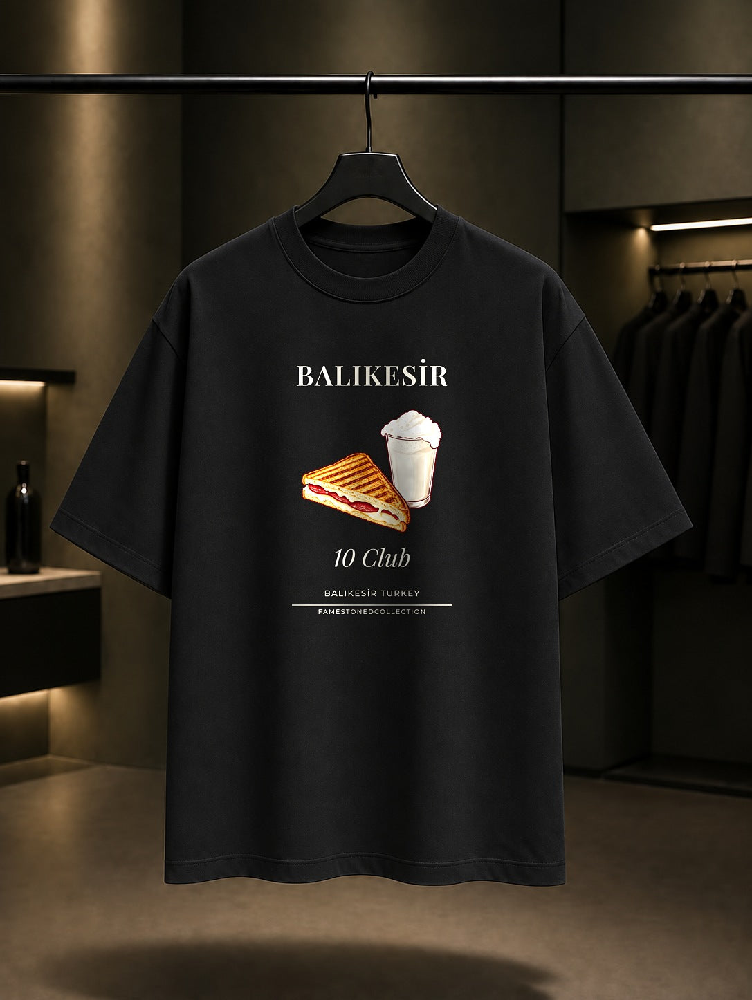 Balıkesir Susurluk Tost Ayran 10 Club Tişört Siyah