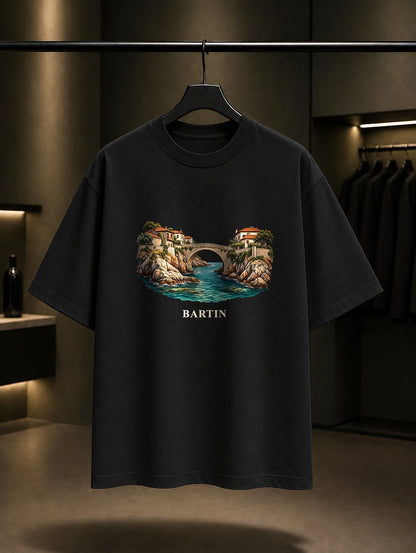 Bartın Amasra Kemere baskılı siyah t-shirt