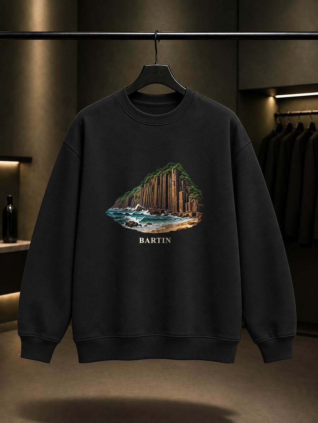 Bartın Guzelcehisar baskılı siyah sweatshirt
