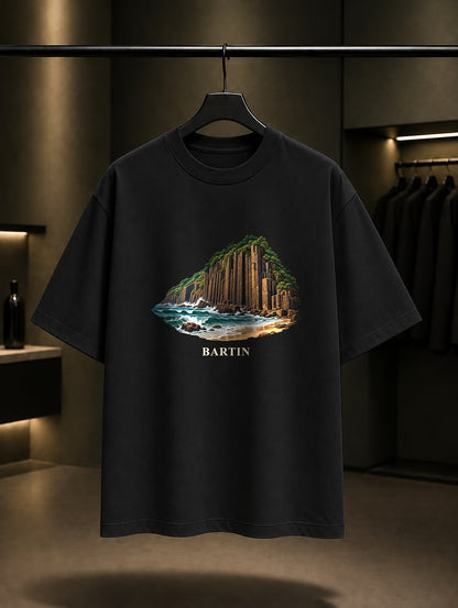 Bartın Guzelcehisar baskılı siyah t-shirt