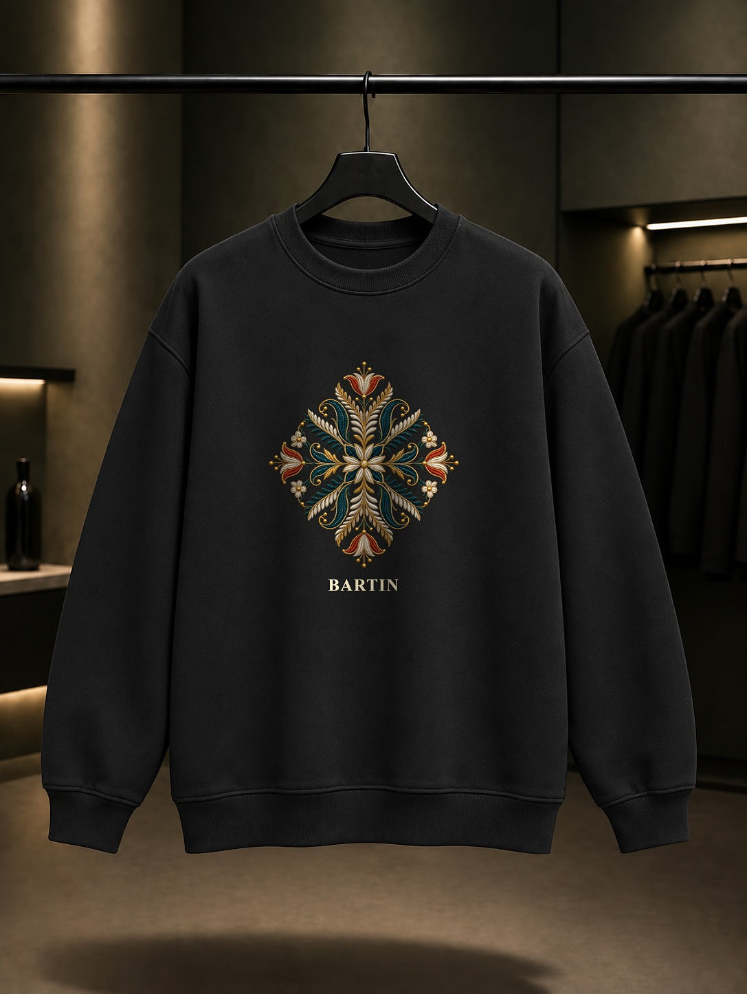 Bartın Tel Kirma baskılı siyah sweatshirt