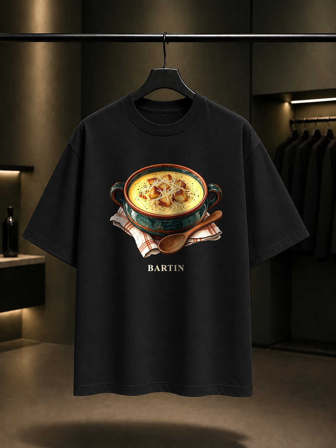 Bartın Pumpum Çorbası baskılı siyah t-shirt