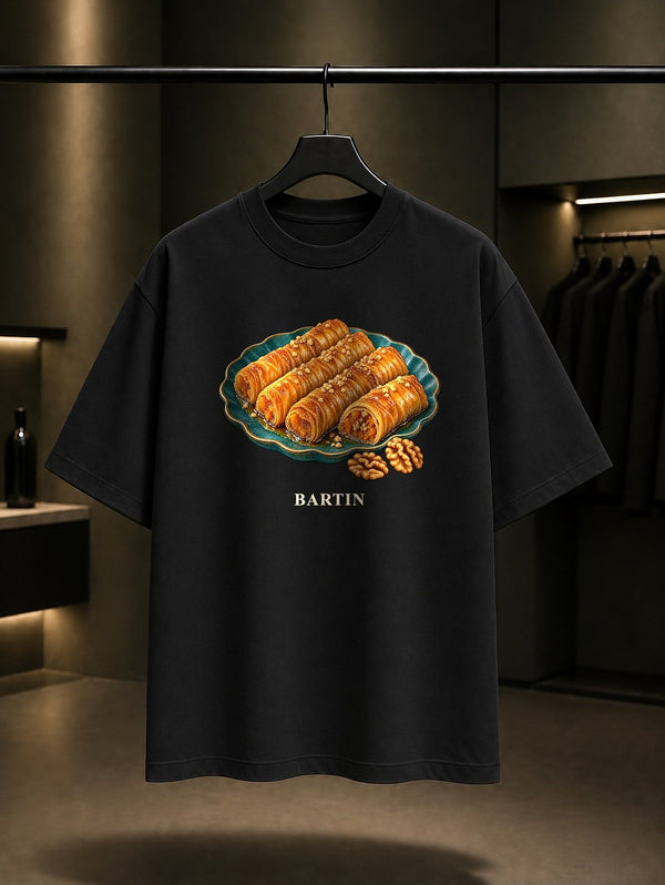 Bartın Kabak Burmasi baskılı siyah t-shirt