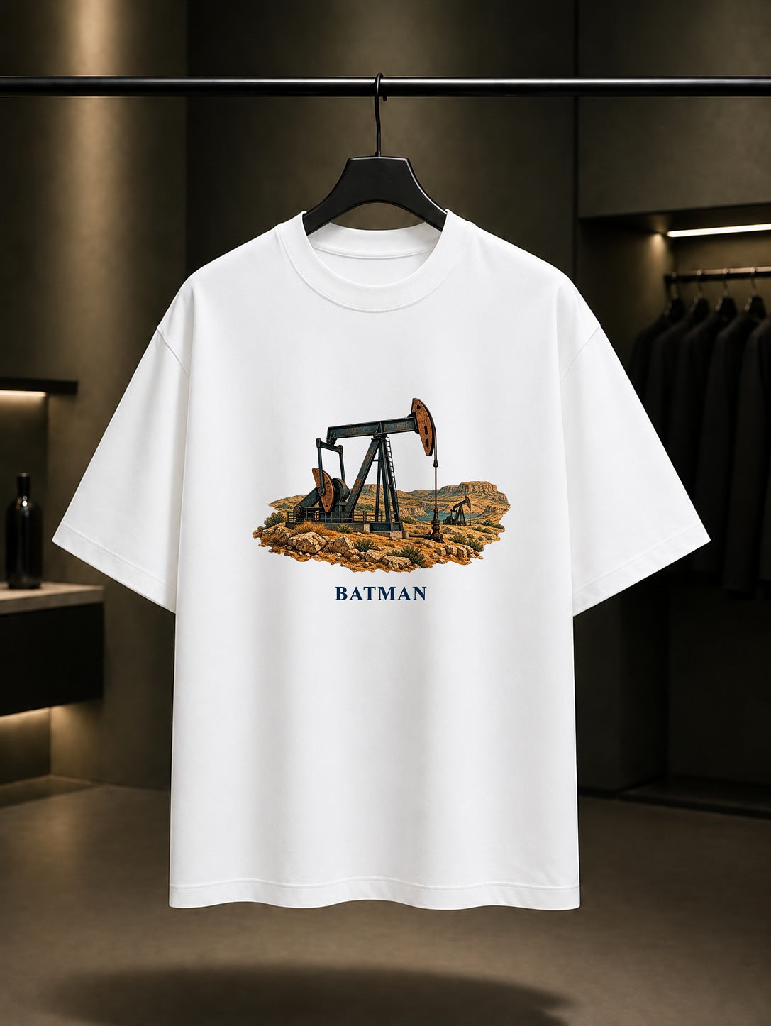 Batman Raman Petrol baskılı beyaz t-shirt