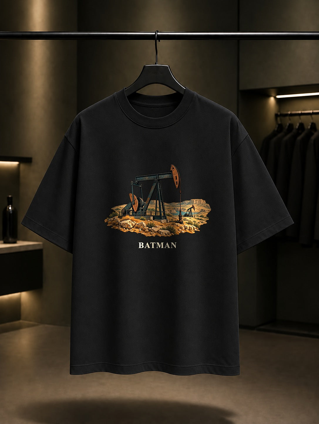 Batman Raman Petrol baskılı siyah t-shirt