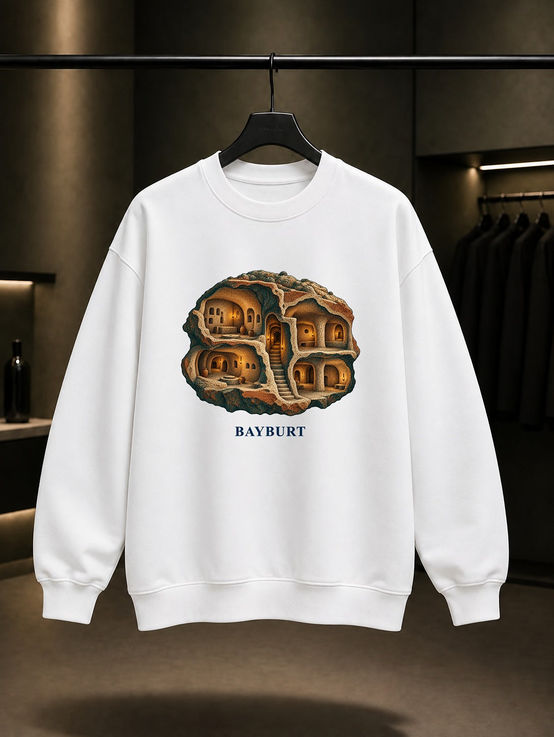 Bayburt Aydıntepe baskılı beyaz sweatshirt