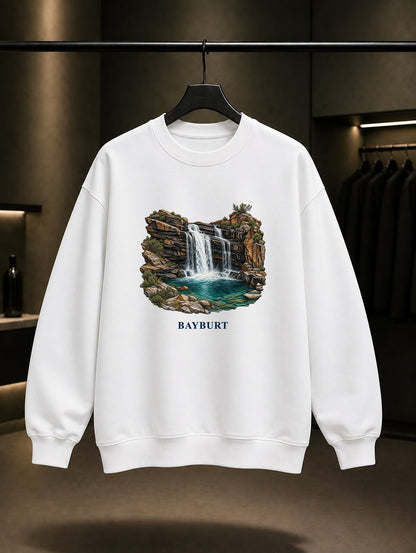 Bayburt Sırakayalar baskılı beyaz sweatshirt