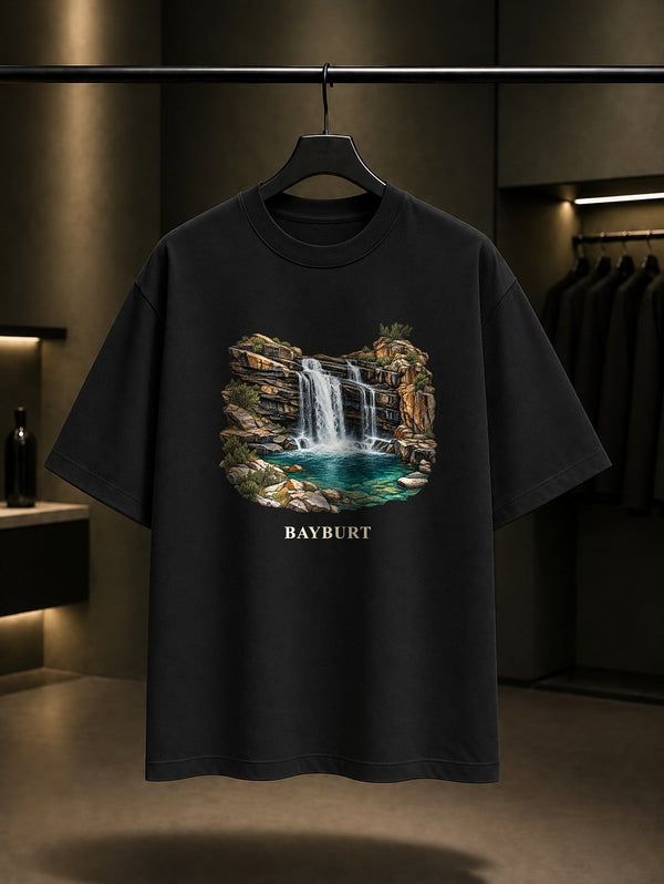 Bayburt Sırakayalar baskılı siyah t-shirt