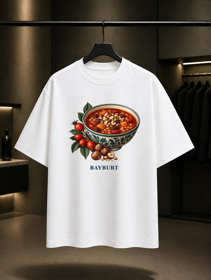 Bayburt Tatlı Çorba baskılı beyaz t-shirt