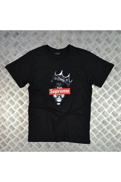 fame-stoned  Unisex Siyah Bıggıe Baskılı T-shirt