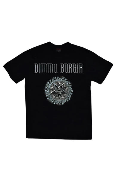 fame-stoned  Dimmu Borgir Baskılı Unisex %100 Pamuk Siyah T-shirt