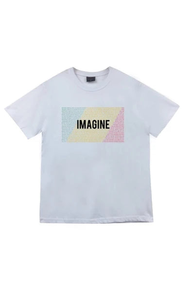 fame-stoned  The Beatles Baskılı Unisex %100 Pamuk Beyaz T-shirt