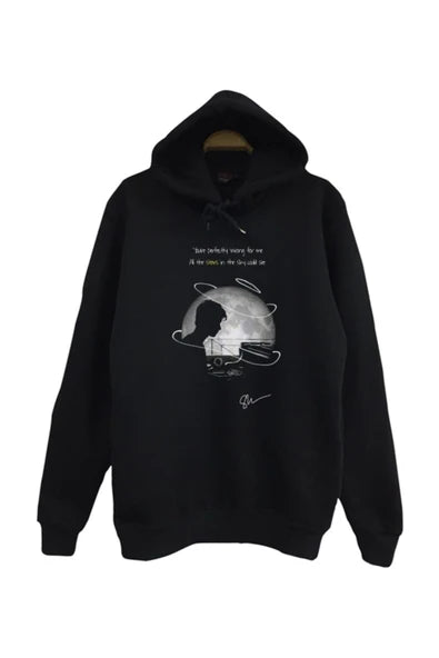 fame-stoned Imagine Dragons Baskılı Kapüşonlu %100 Pamuk Siyah Sweatshirt