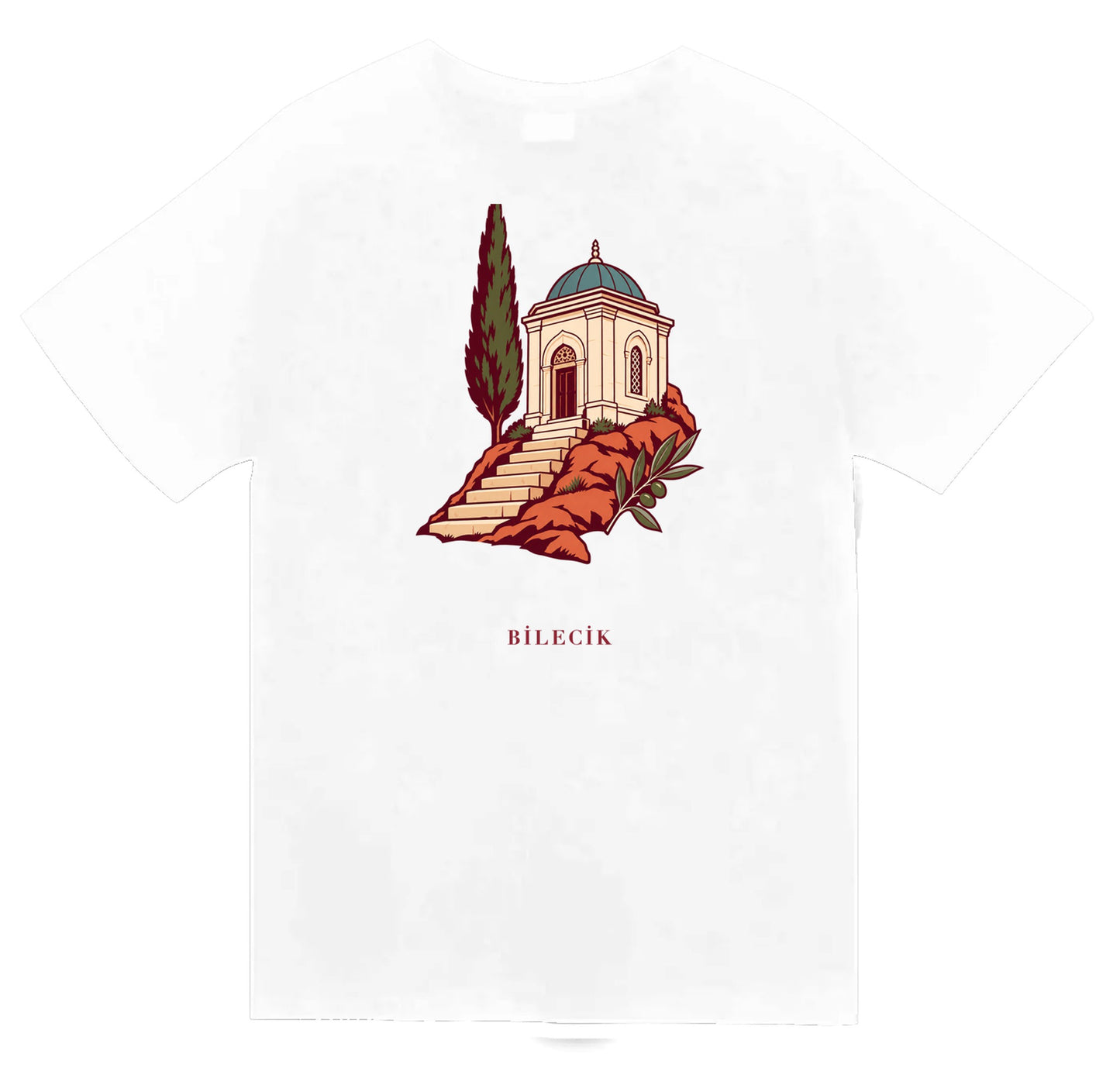 Bilecik Şeyh Edebali Türbesi baskılı beyaz t-shirt