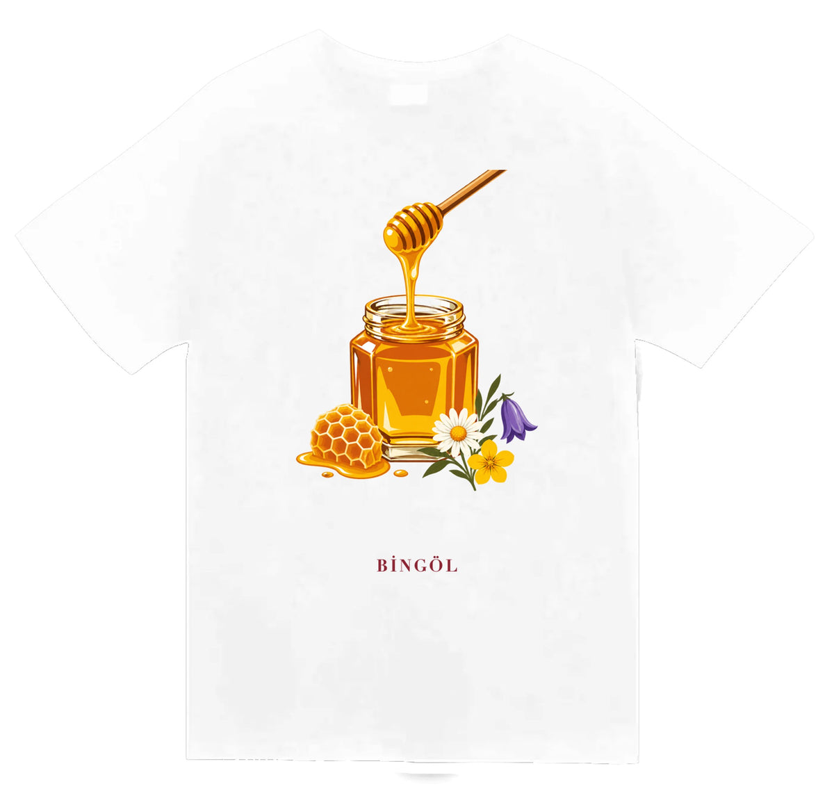 Bingöl Balı baskılı beyaz t-shirt