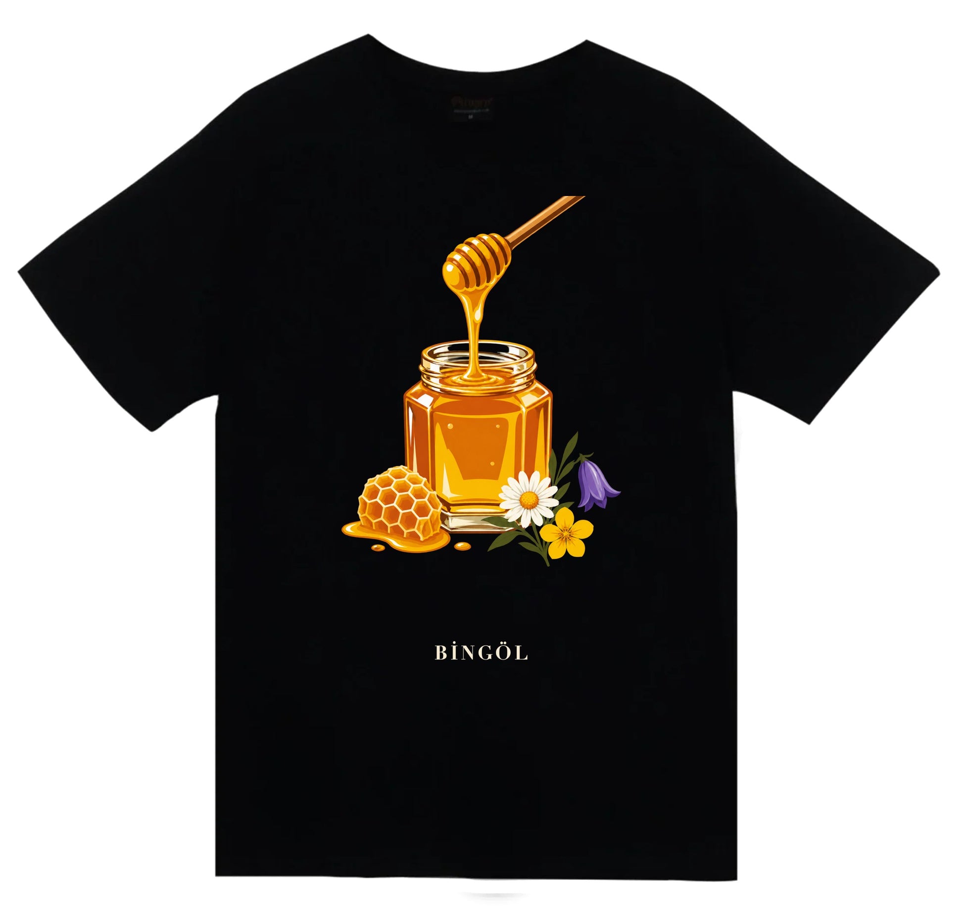Bingöl Balı baskılı siyah t-shirt