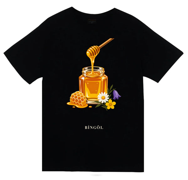Bingöl Balı baskılı siyah t-shirt