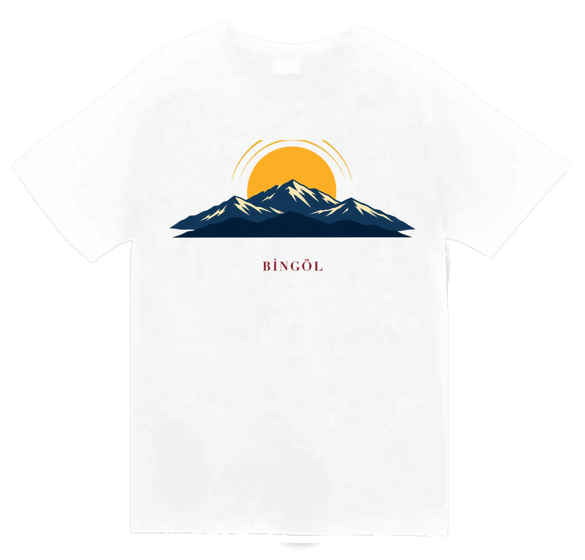 Bingöl Karlıova Gün Doğumu baskılı beyaz t-shirt