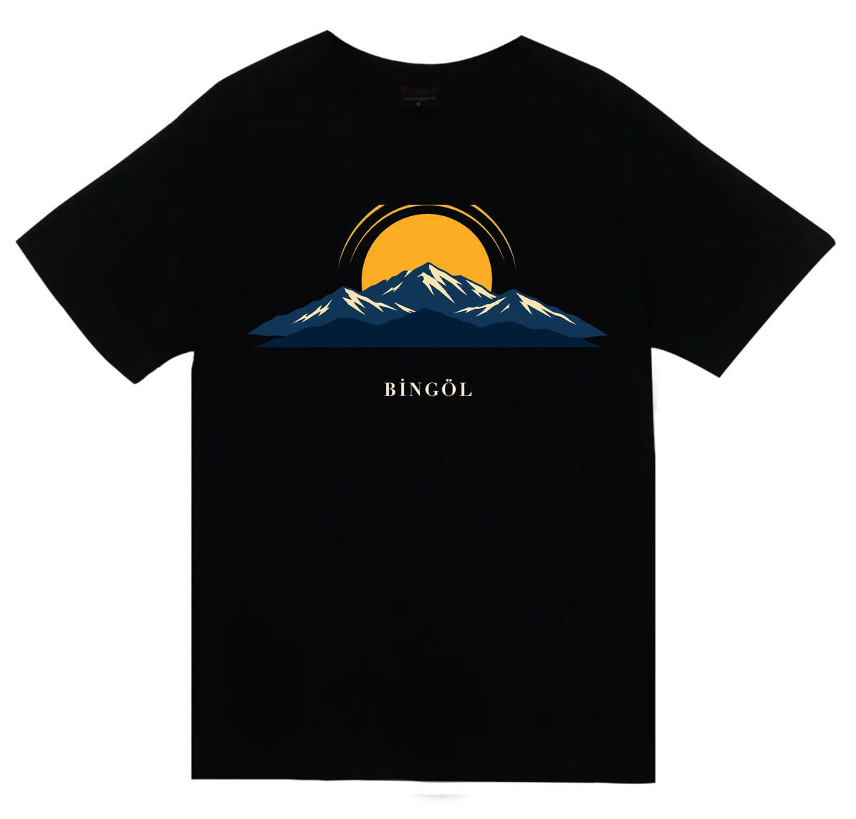 Bingöl Karlıova Gün Doğumu baskılı siyah t-shirt