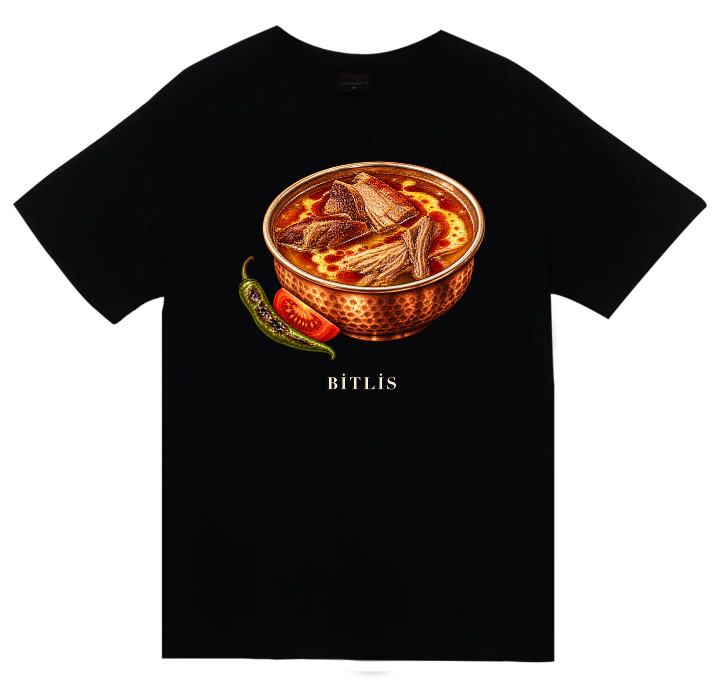 Bitlis Avşor baskılı siyah t-shirt