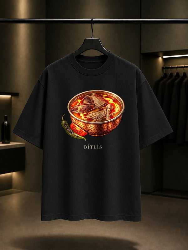 Bitlis Avşor baskılı siyah t-shirt