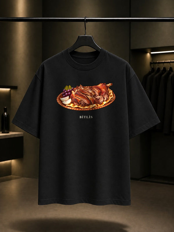 Bitlis Büryan Kebabı baskılı siyah t-shirt