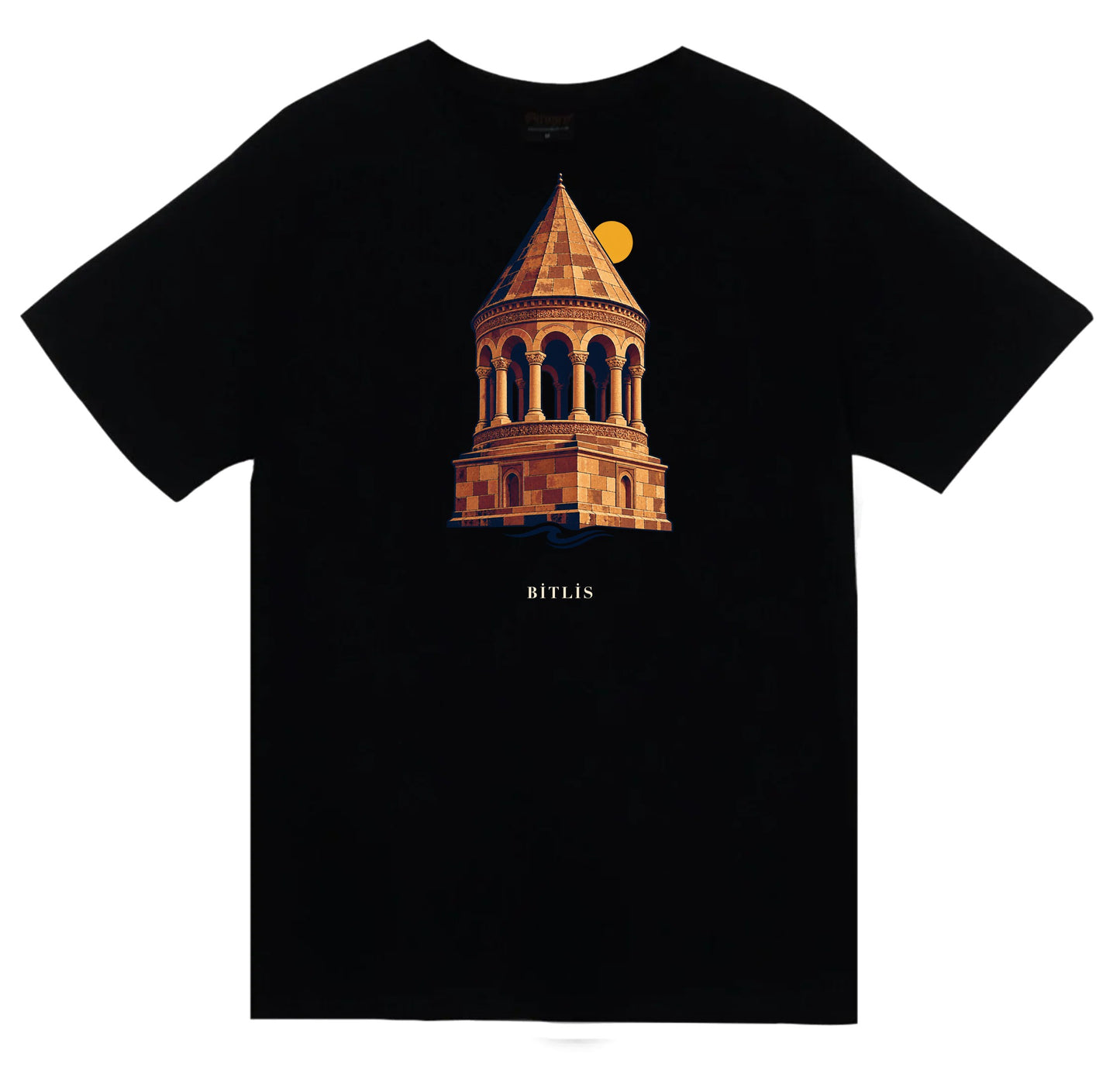 Bitlis Emir Bayındır Kümbeti baskılı siyah t-shirt