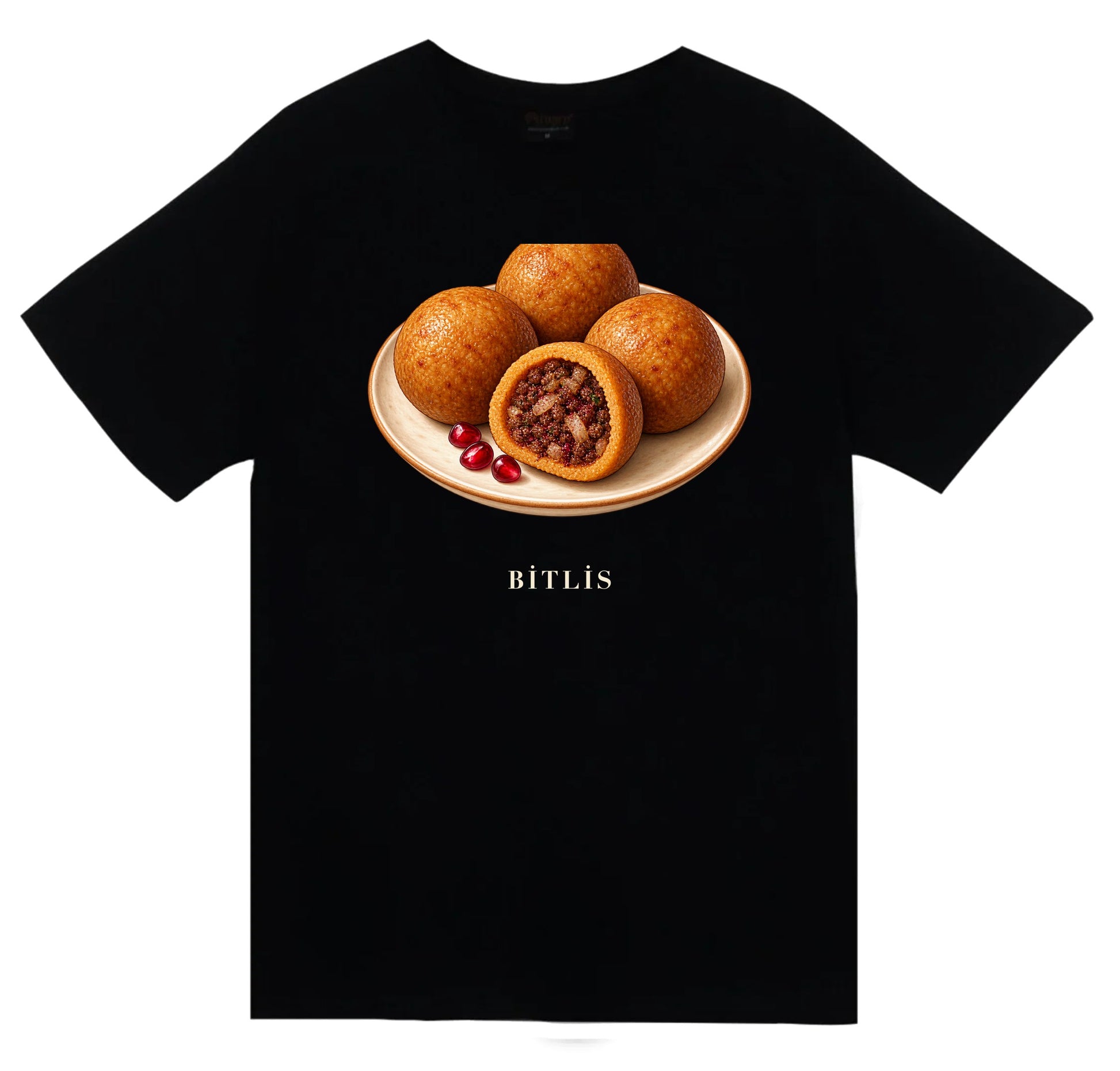 Bitlis İçli Köftesi baskılı siyah t-shirt