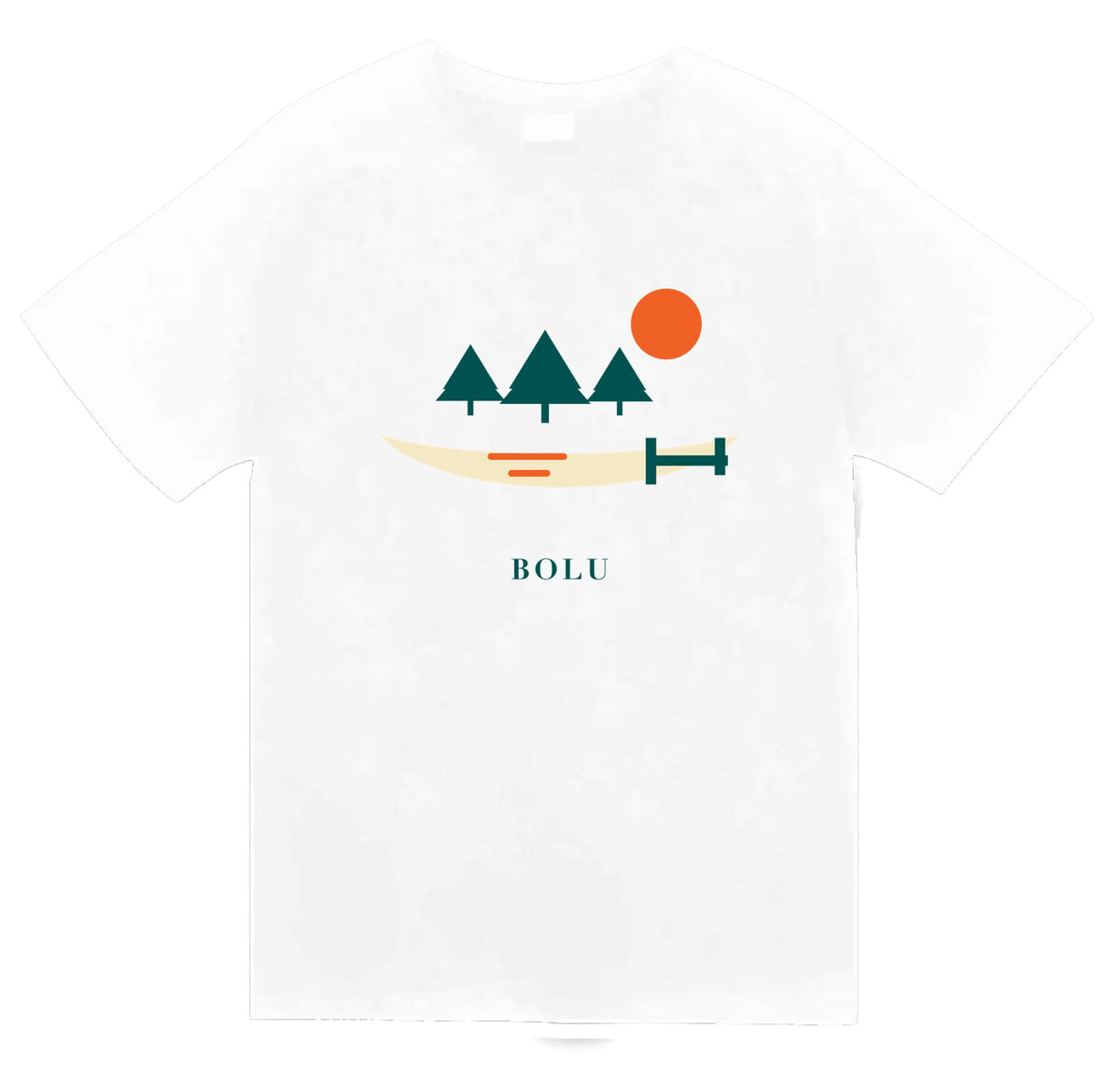 Bolu Abant Gölü baskılı beyaz t-shirt