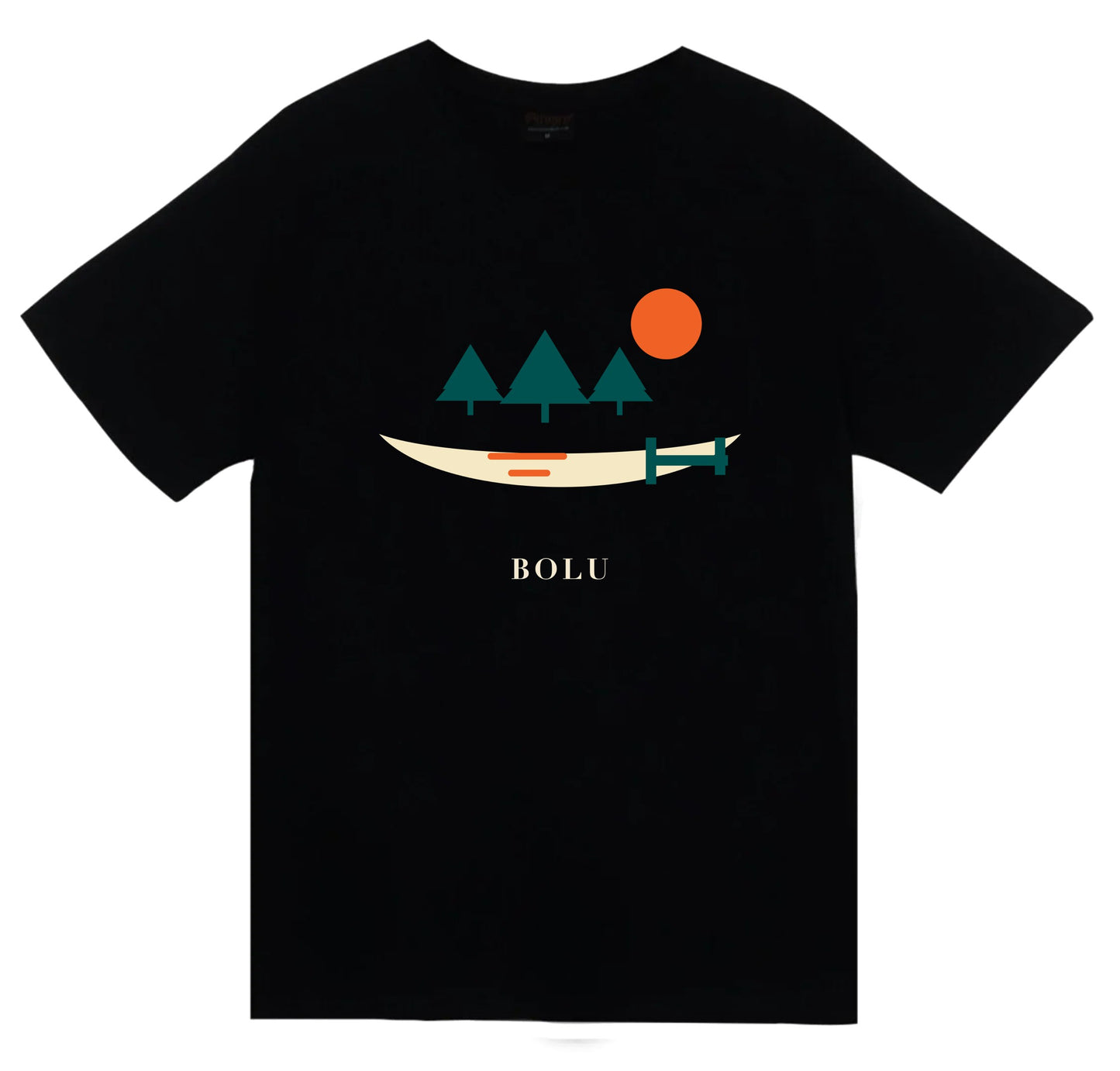 Bolu Abant Gölü baskılı siyah t-shirt