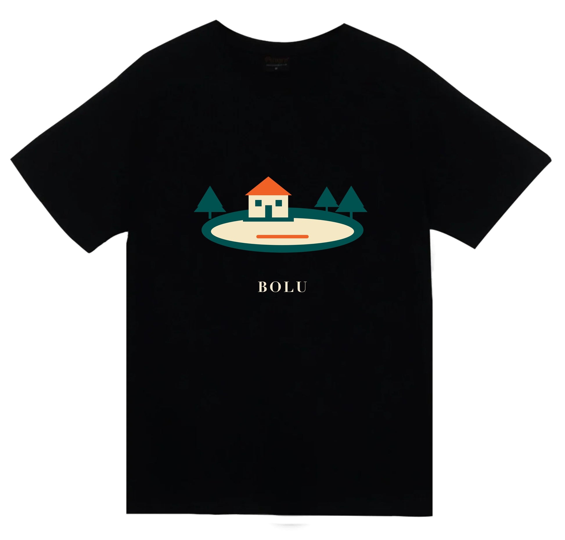 Bolu Gölcük Tabiat Parkı baskılı siyah t-shirt